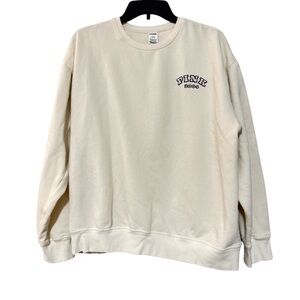 PINK Victoria's Secret Cream Crewneck Sweater - Size L